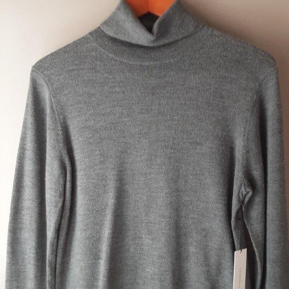 Grayson & Dunn Men's 100% Fine Merino Wool Grey Turtleneck Sweater New! Small - Picture 2 of 14